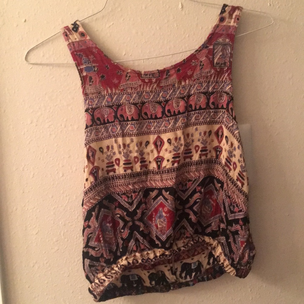 Boho crop top with open back